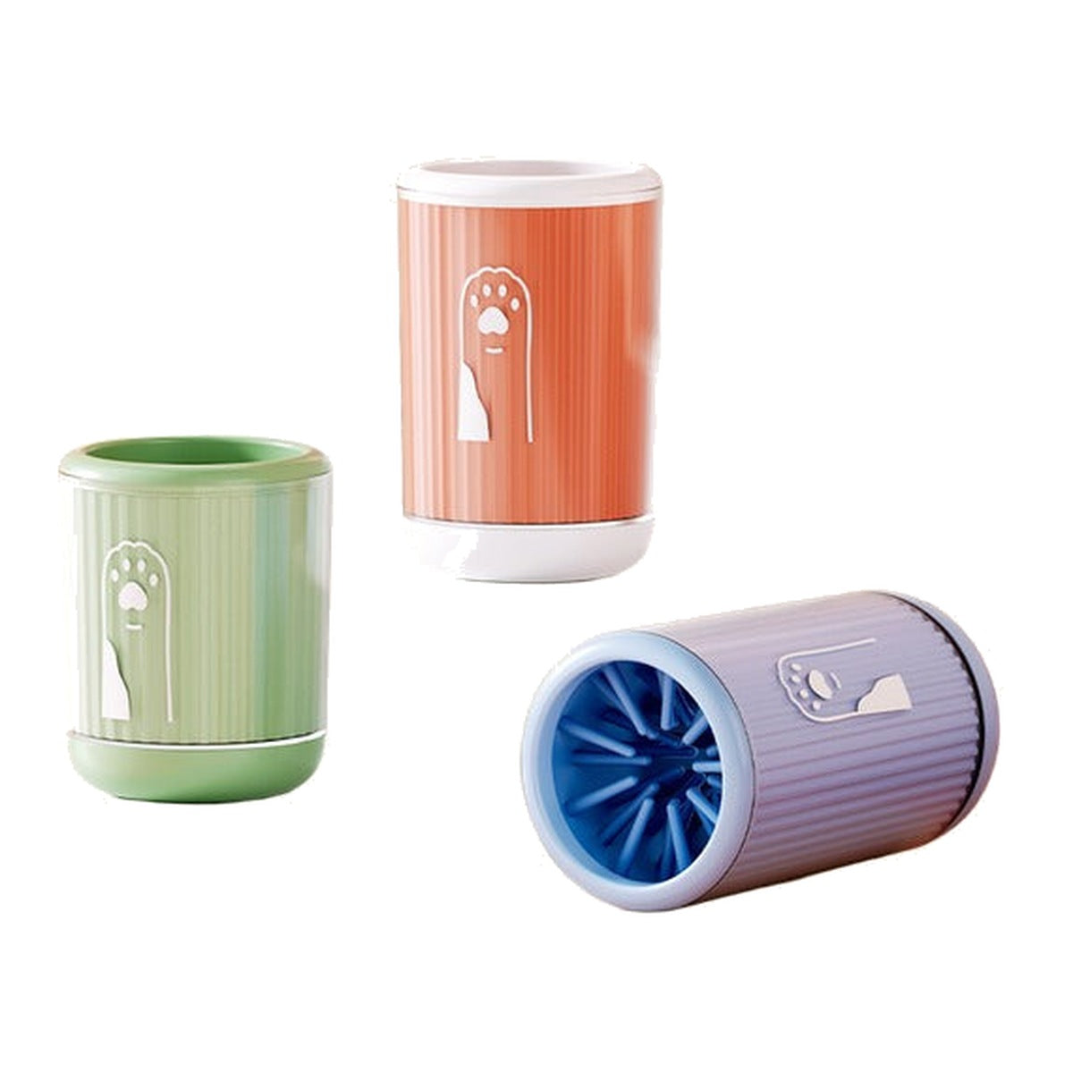 Paw cleaner cup for removing mud from dog paws