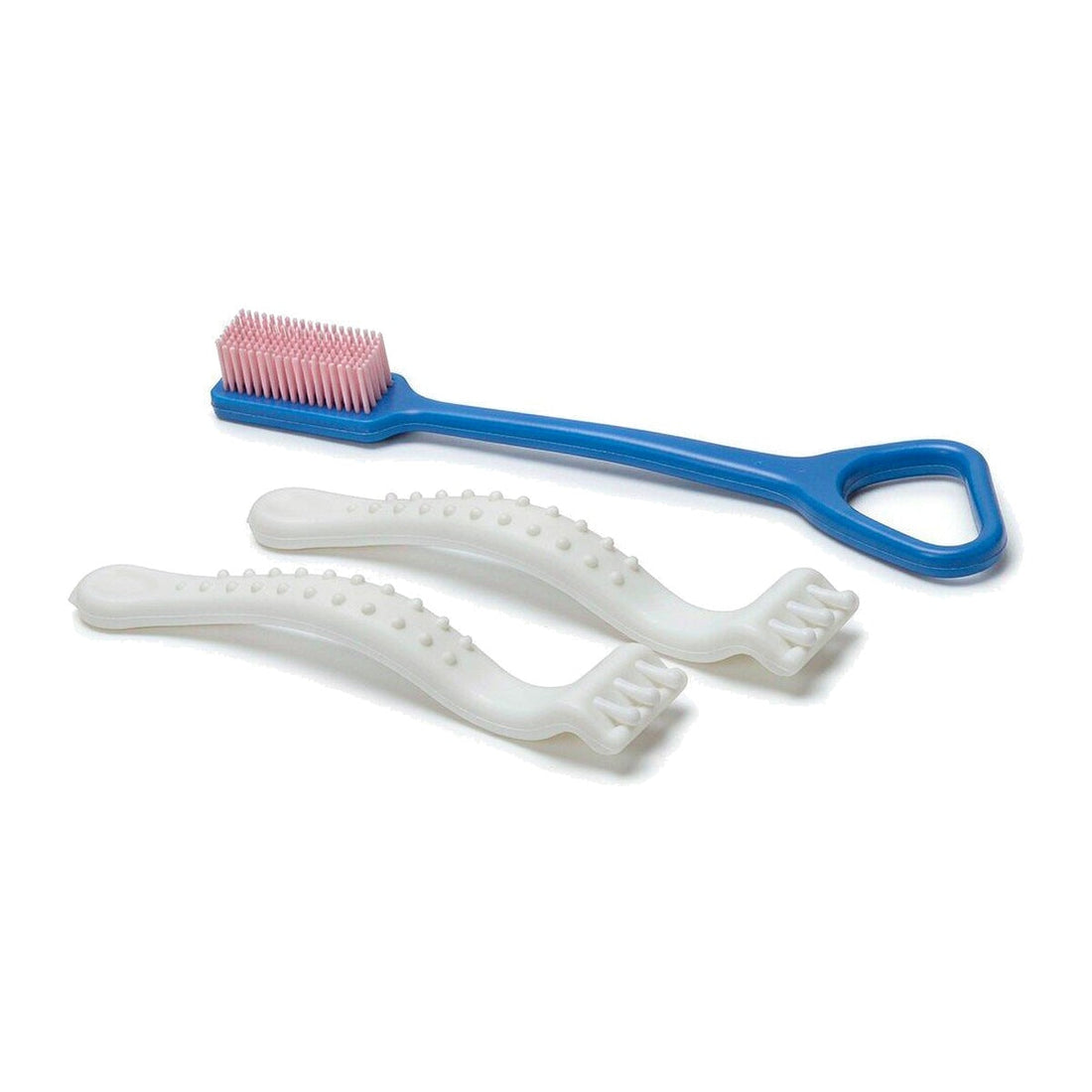 Pet toothbrush set with dual-head brush and finger toothbrush