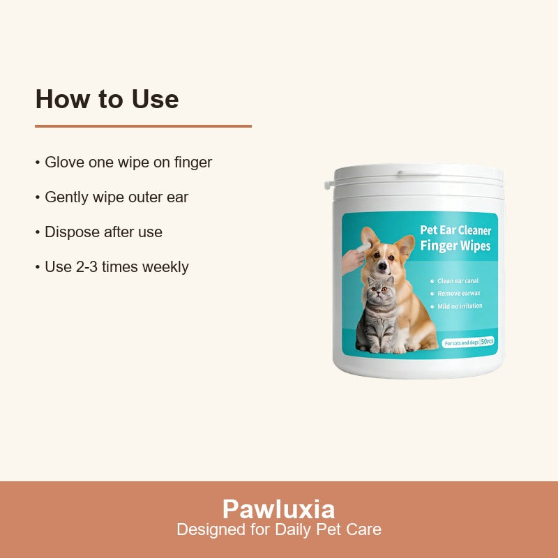 Ear Cleaning Wipes in use at home | Pawluxia Pet Care Australia