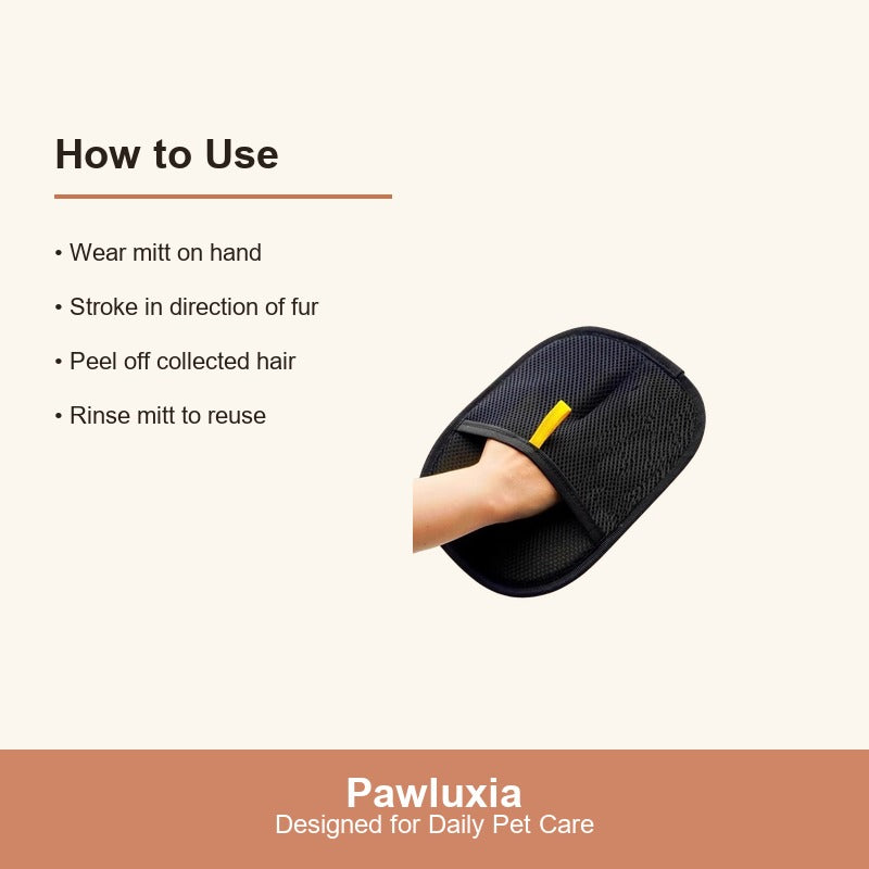 Hair Removal Glove in use at home | Pawluxia Pet Care Australia