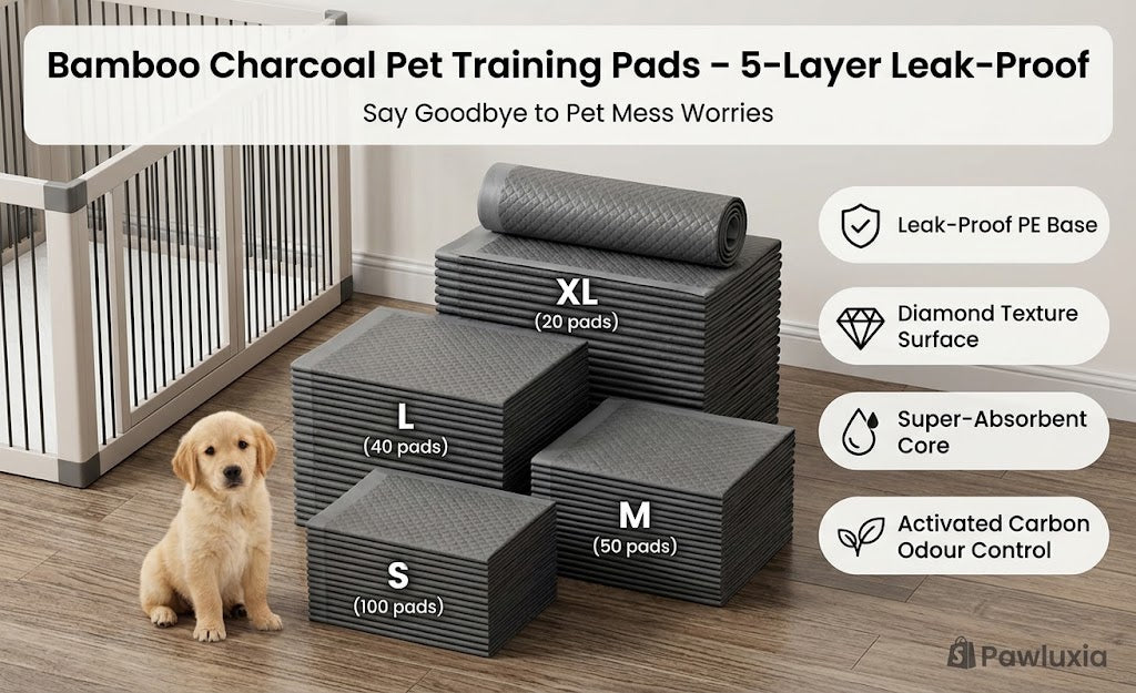 Bamboo Charcoal Pet Training Pads – 5-Layer Leak-Proof